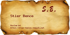 Stier Bence névjegykártya
